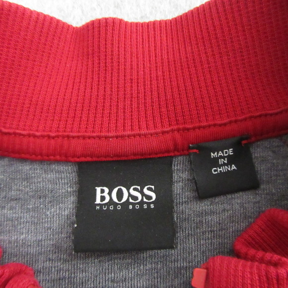 Hugo Boss Mens 1/4 Zip Sweater 2XL Red Pullover Long Sleeve Casual - Picture 5 of 10